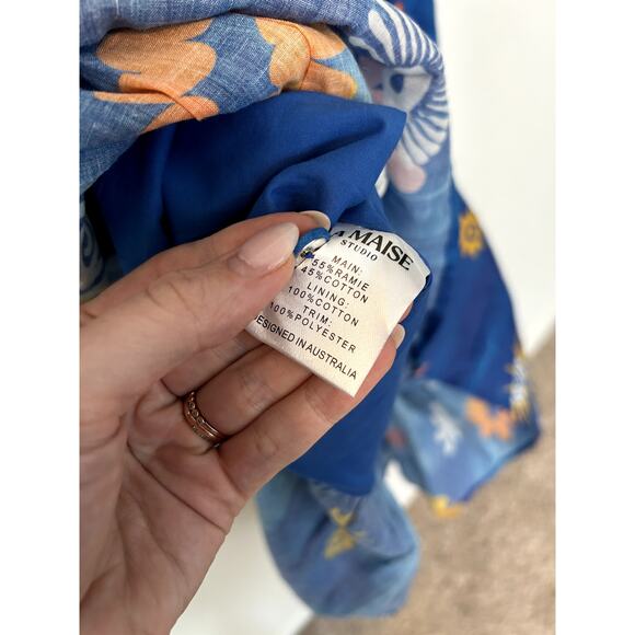 NWT La Maise Studio Long-Sleeve Tie-Waist Maxi Dress - Picture 7 of 7